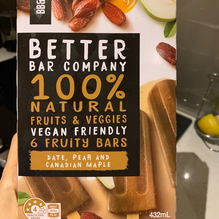 Better bar Company Fruity Bars (date, pear, maple) Review abillion