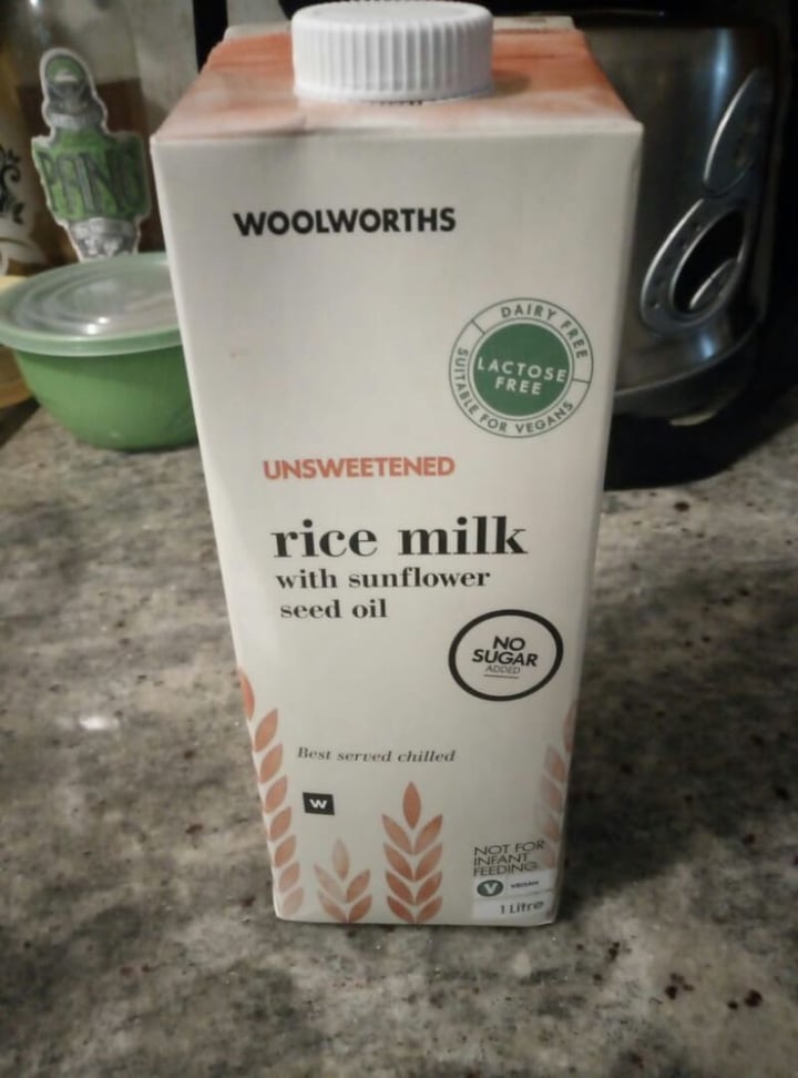 Woolworths Food Rice Milk Unsweetened Review abillion