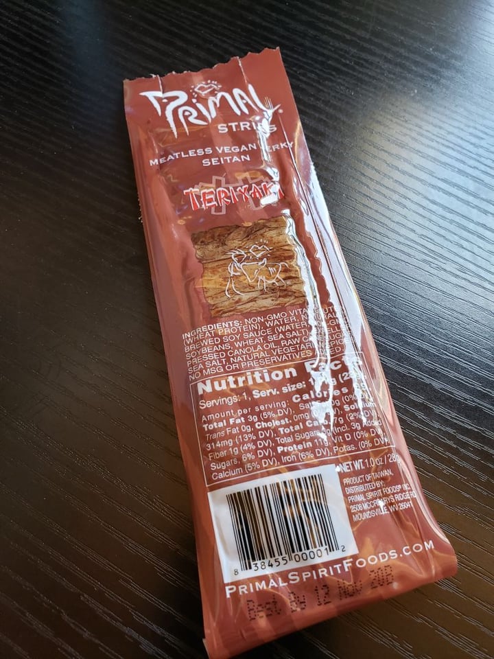 Primal Strips Teriyaki Meatless Vegan Jerky Review abillion