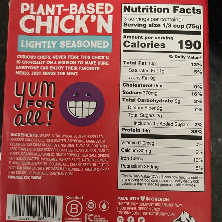 Tofurky chicken seitan Review abillion