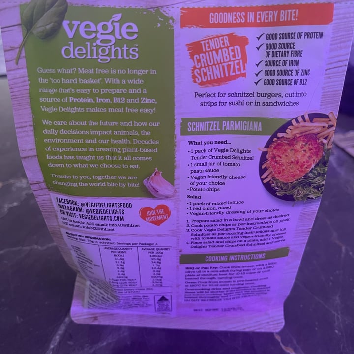 review photo of Vegie Delights Tender Crumbed Schnitzel shared by @jetsky on 06 Dec 2021 - review