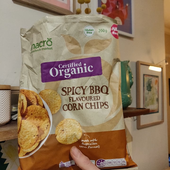 Macro Wholefoods Market Spicy Bbq flavoured corn chips Reviews abillion