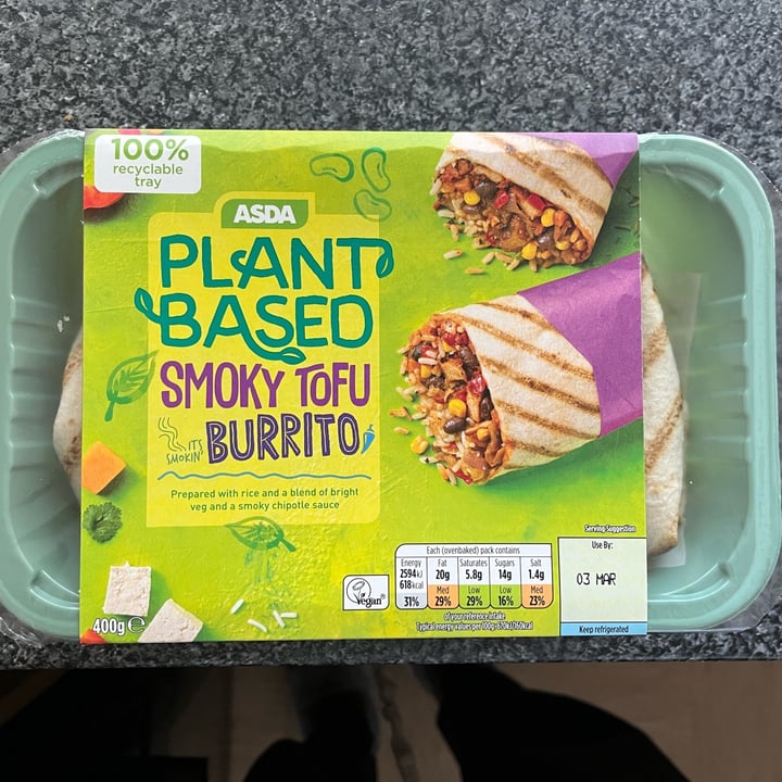 ASDA Plant based smoky tofu burrito Review abillion