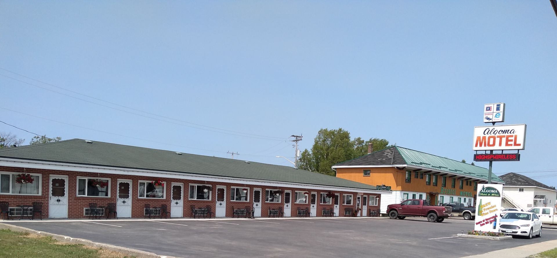 Exterior view of motel in Wawa