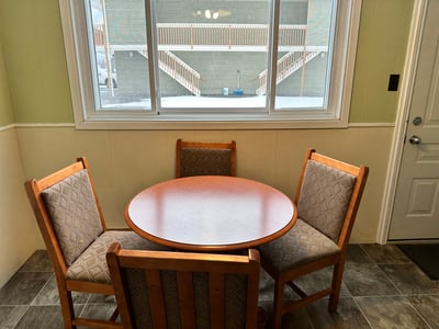 table inside one of our rooms