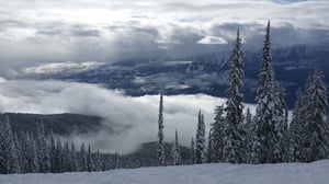 Looking down into the Columbia Valley from Revelstoke Mountain Resort