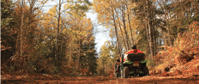Quad in the forest near our Wawa, Ontario motel