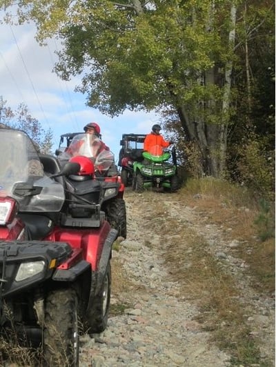 Hunters quadding near Algoma Motel, Wawa, Ontario, Canada