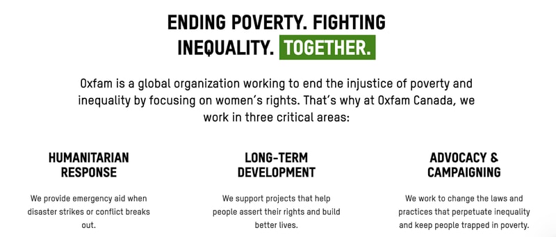 screenshot of graphic on nonprofit website of Oxfam Canada
