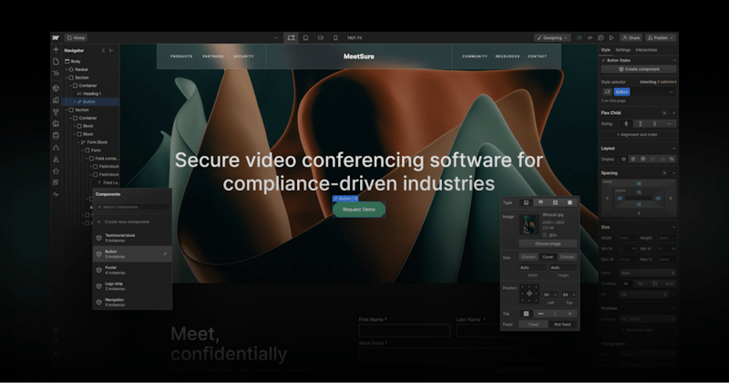 Webflow designer experience