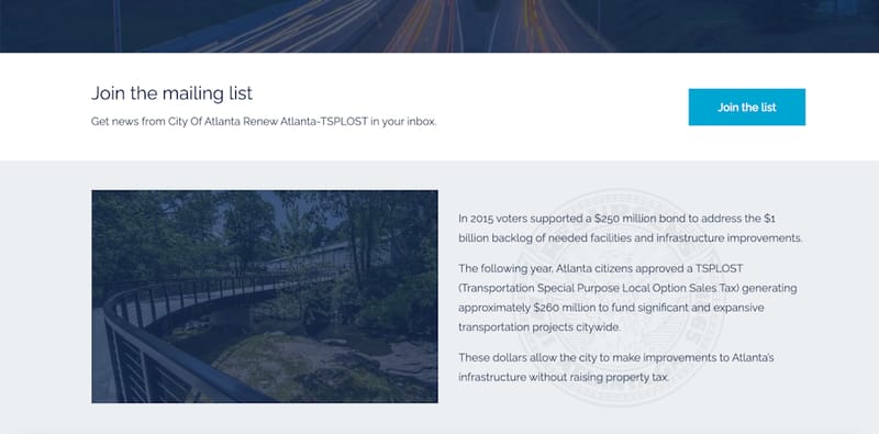 Renew Atlanta website leading content block