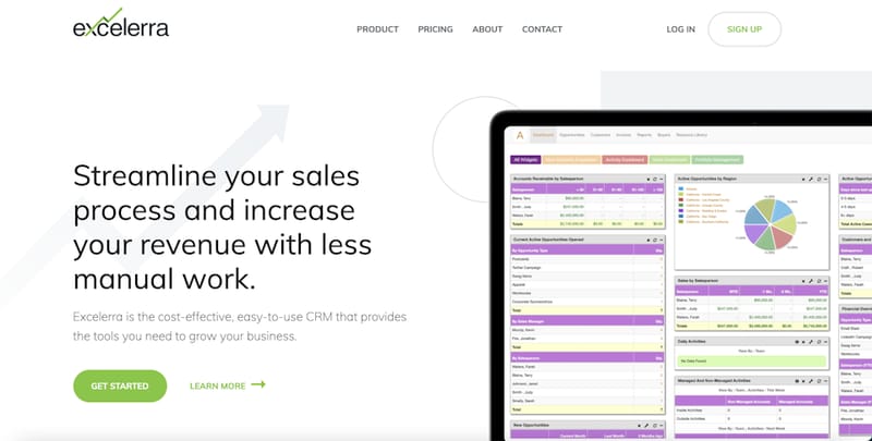 Excellera Software website web design homepage hero message