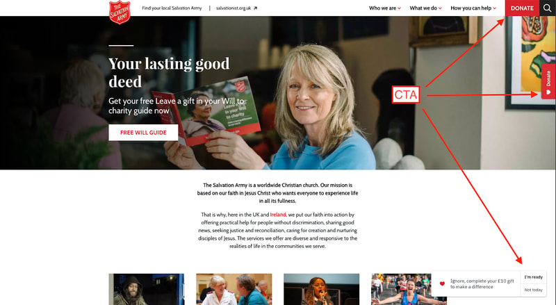Donation button placement example