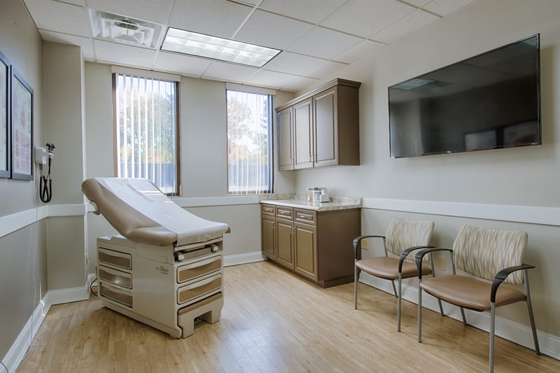 A consultation and exam room at Progressive Medical Center in Atlanta