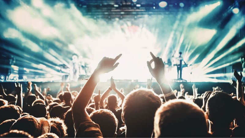 A concert and bright lights