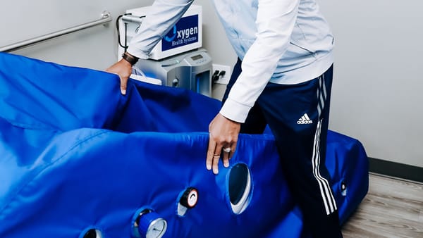 Setting up hyperbaric chamber at Progressive Medical Center in Atlanta