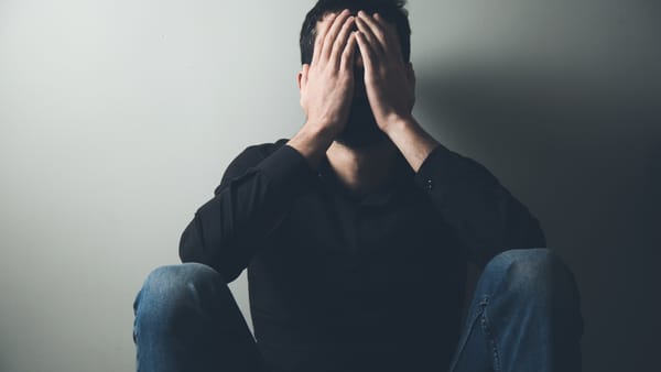 Sad man with depression