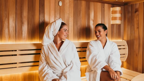Two women in an infrared sauna