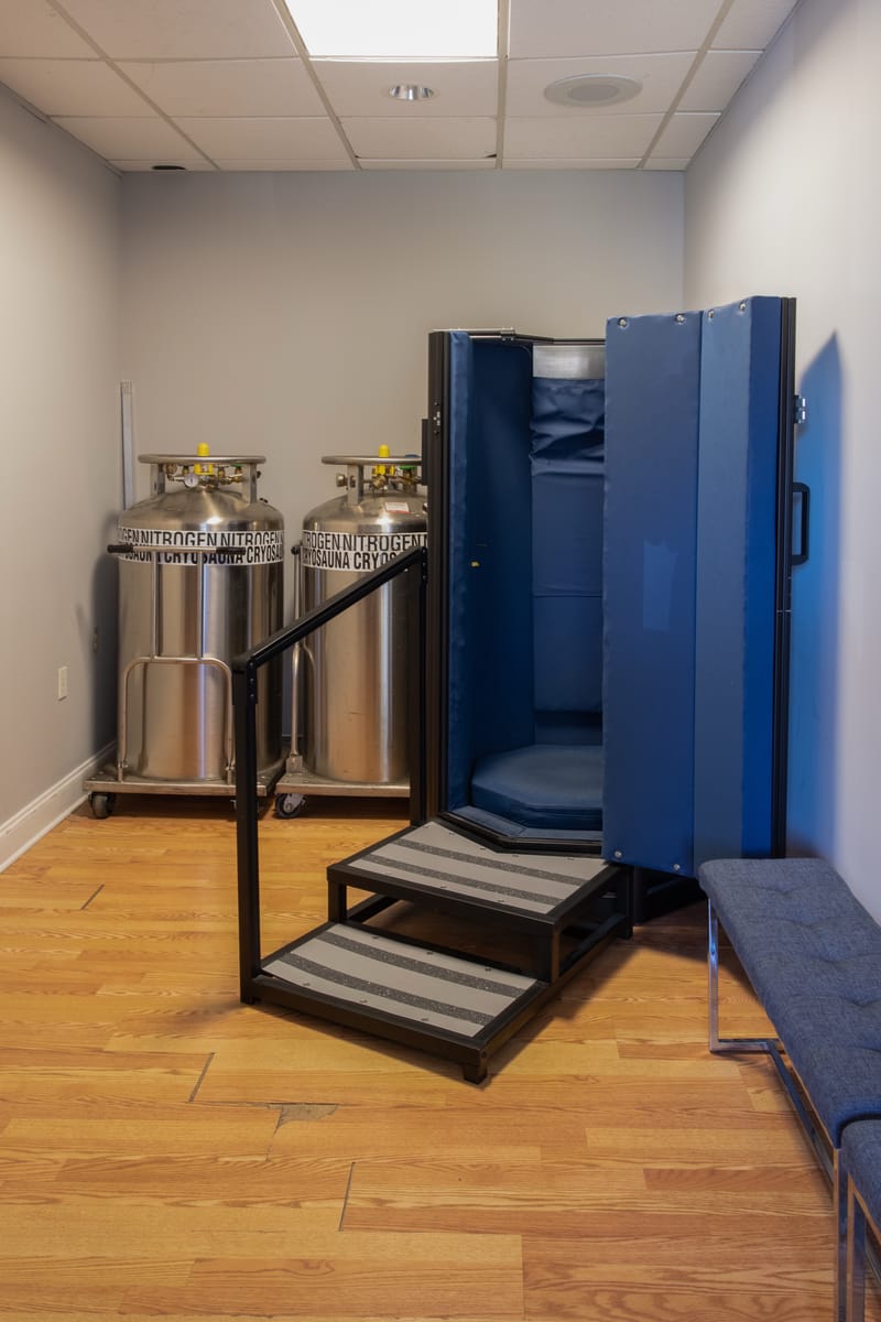 Cryotherapy and recovery equipment at Progressive Medical Center in Atlanta