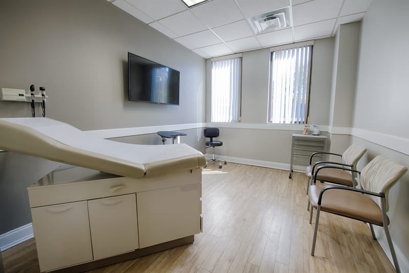 An exam room at Progressive Medical Center in Atlanta
