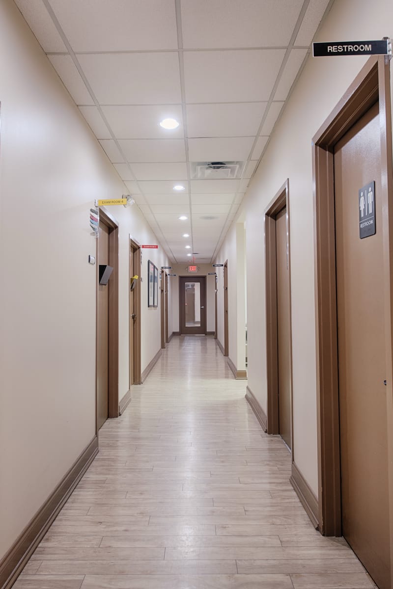 A hallway at Progressive Medical Center in Atlanta
