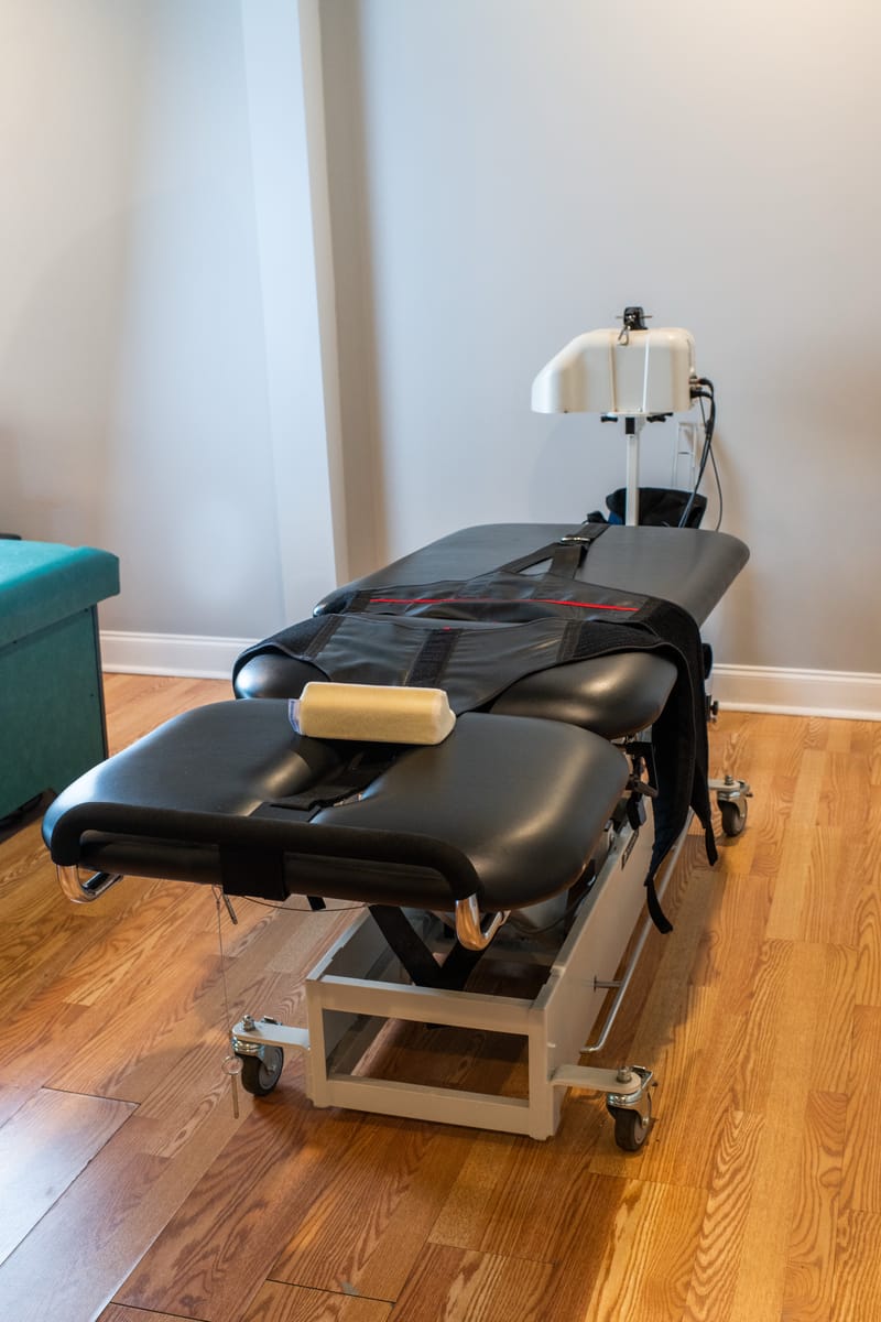 The spinal decompression and pain therapy area at Progressive Medical Center