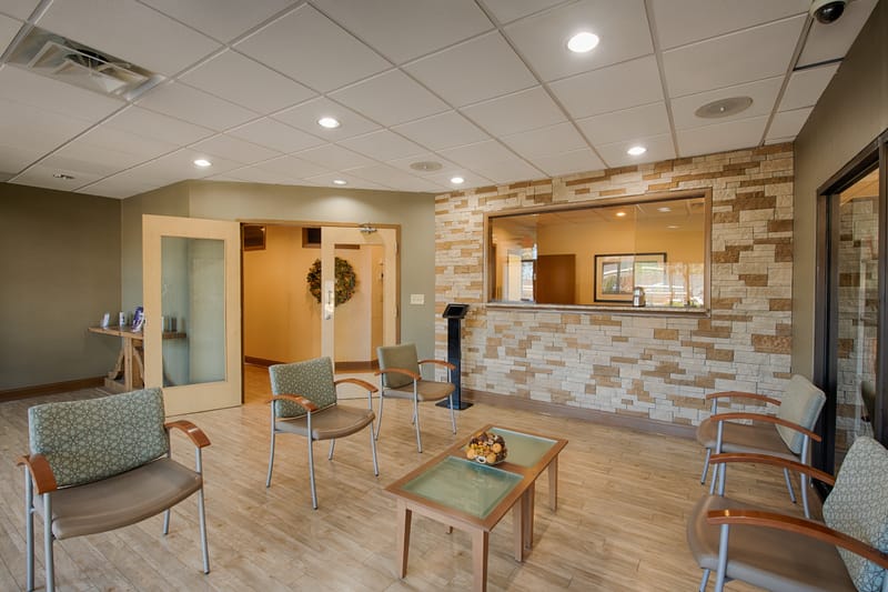 The patient waiting area at Progressive Medical Center in Atlanta