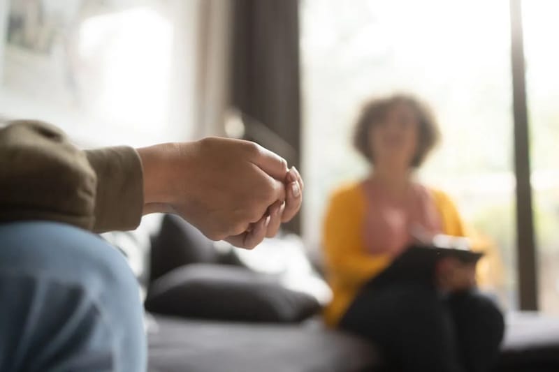 Bereavement counselor providing support