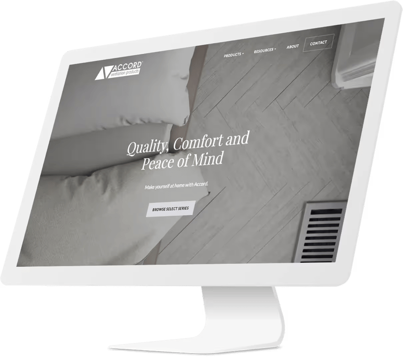Website design for Accord Ventilation