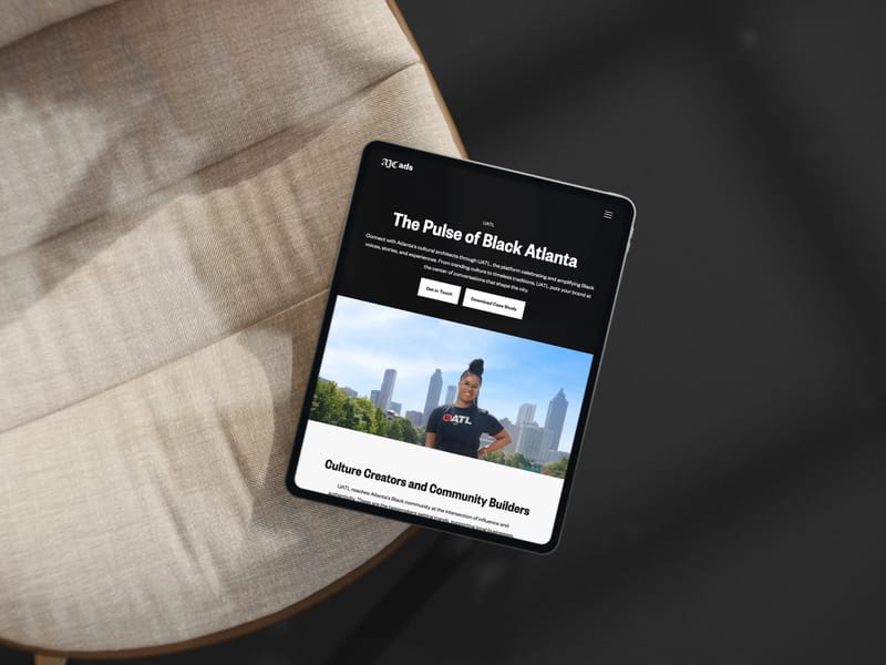 UATL sub-brand page on tablet