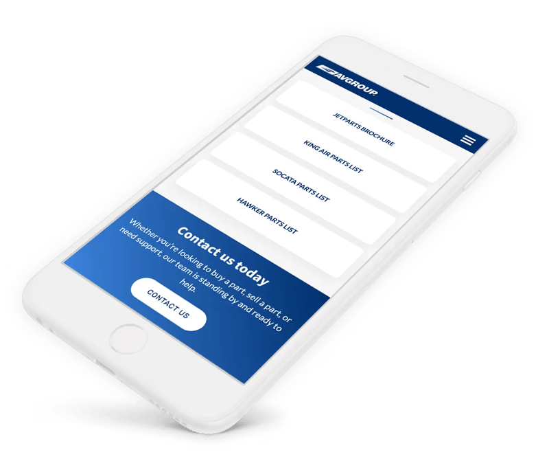 Avgroup website on iPhone