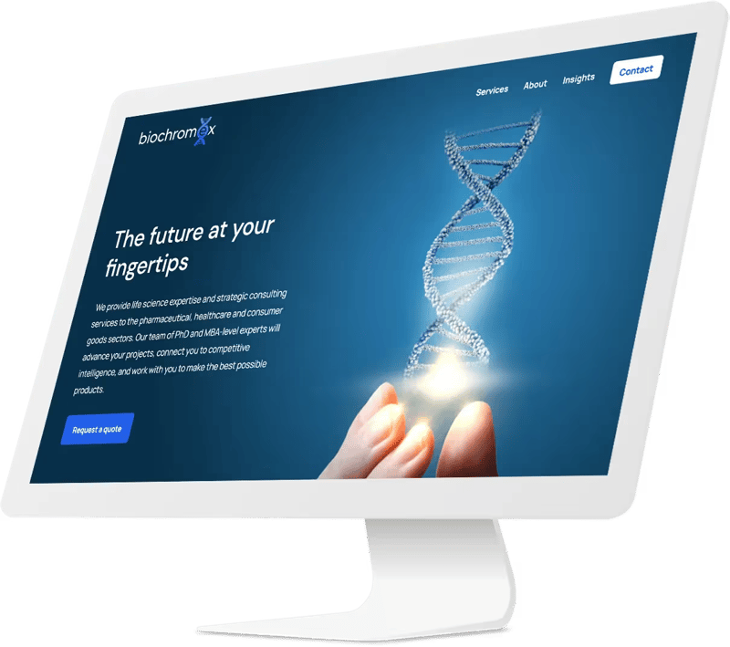 Website design on an iMac