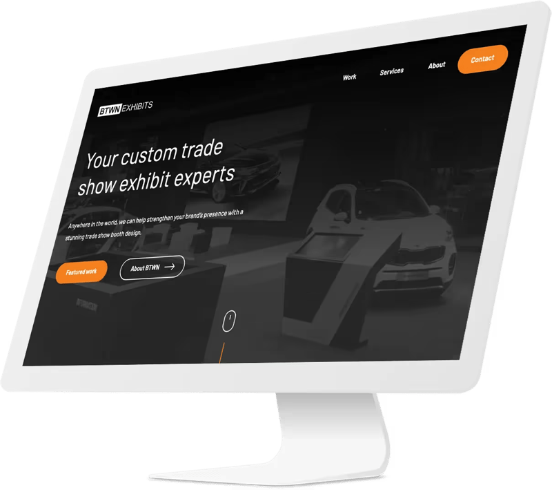 Website homepage for BTWN Exhibits