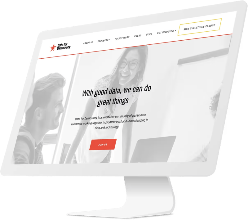 Website design on an iMac