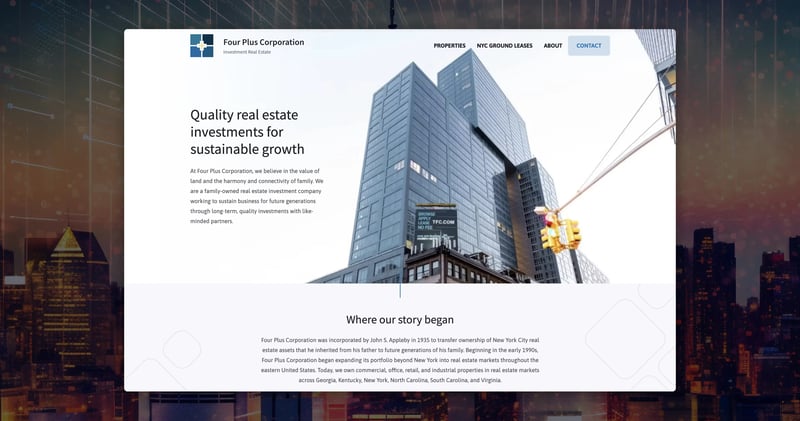 Creative website for property investment