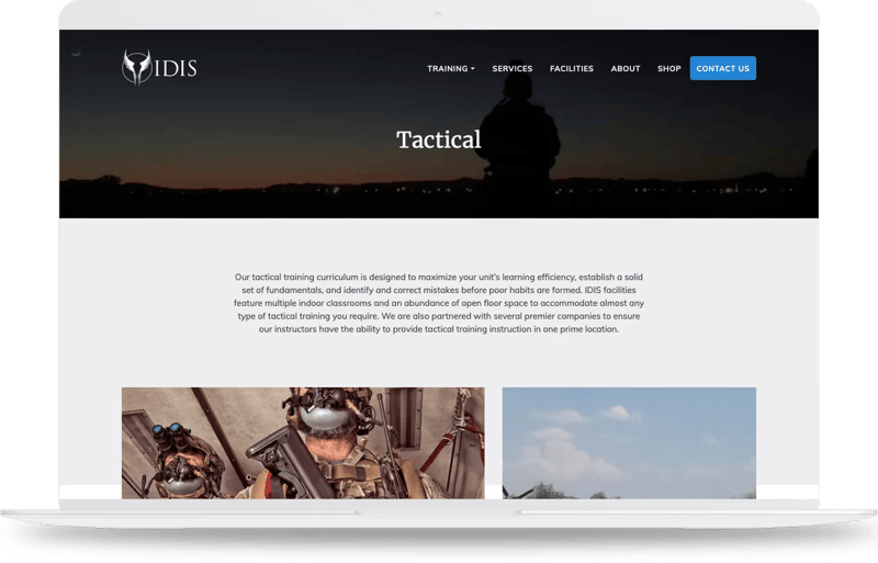 military website design