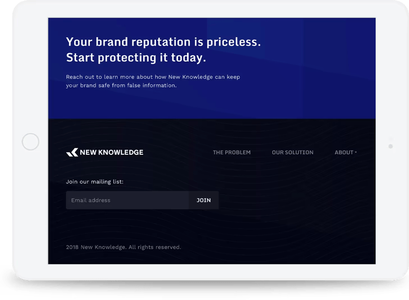Responsive website on a tablet