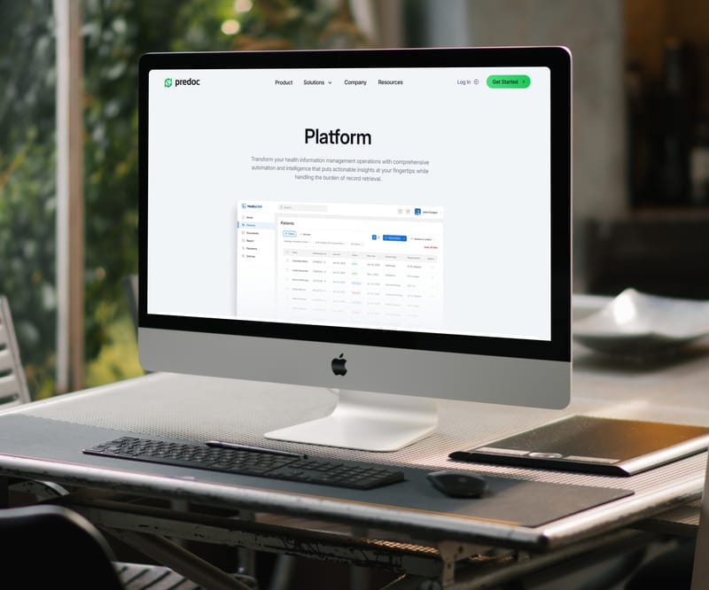 Predoc website, Platform page, on a desktop computer