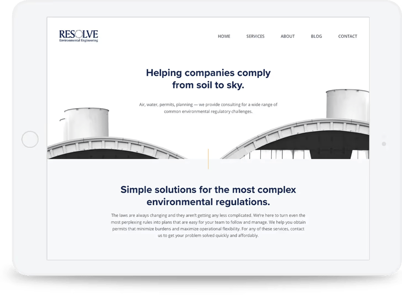 Website design on a tablet