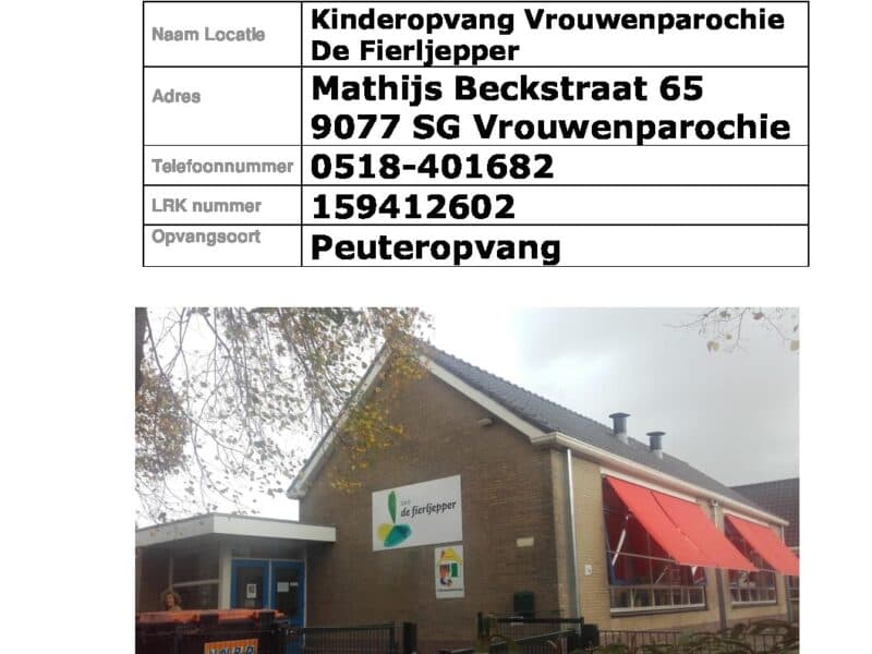 KDV Vrouwenparochie De Fierljepper - Daycare in Vrouwenparochie