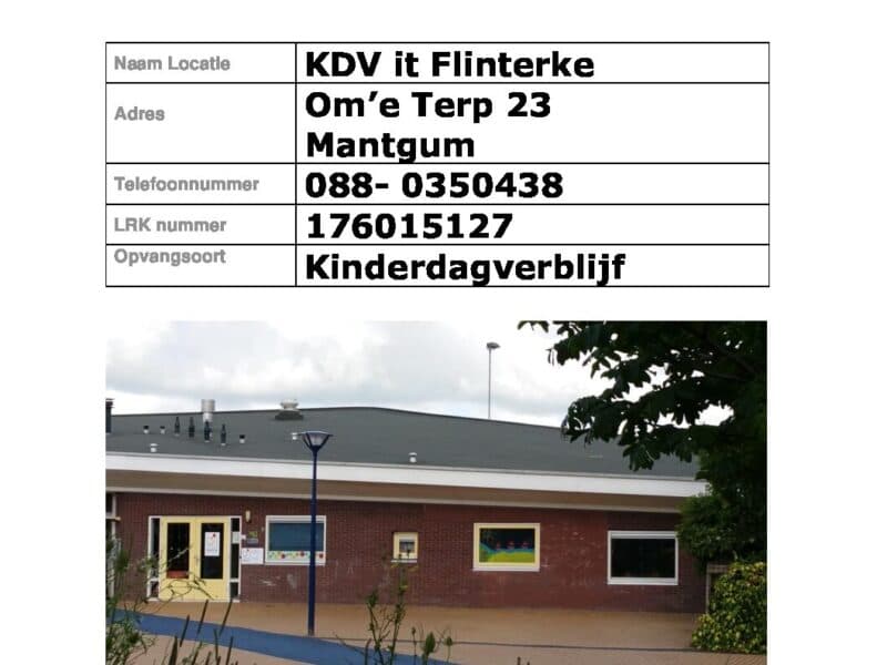 KDV Mantgum It Flinterke - Kinderdagverblijf in Mantgum