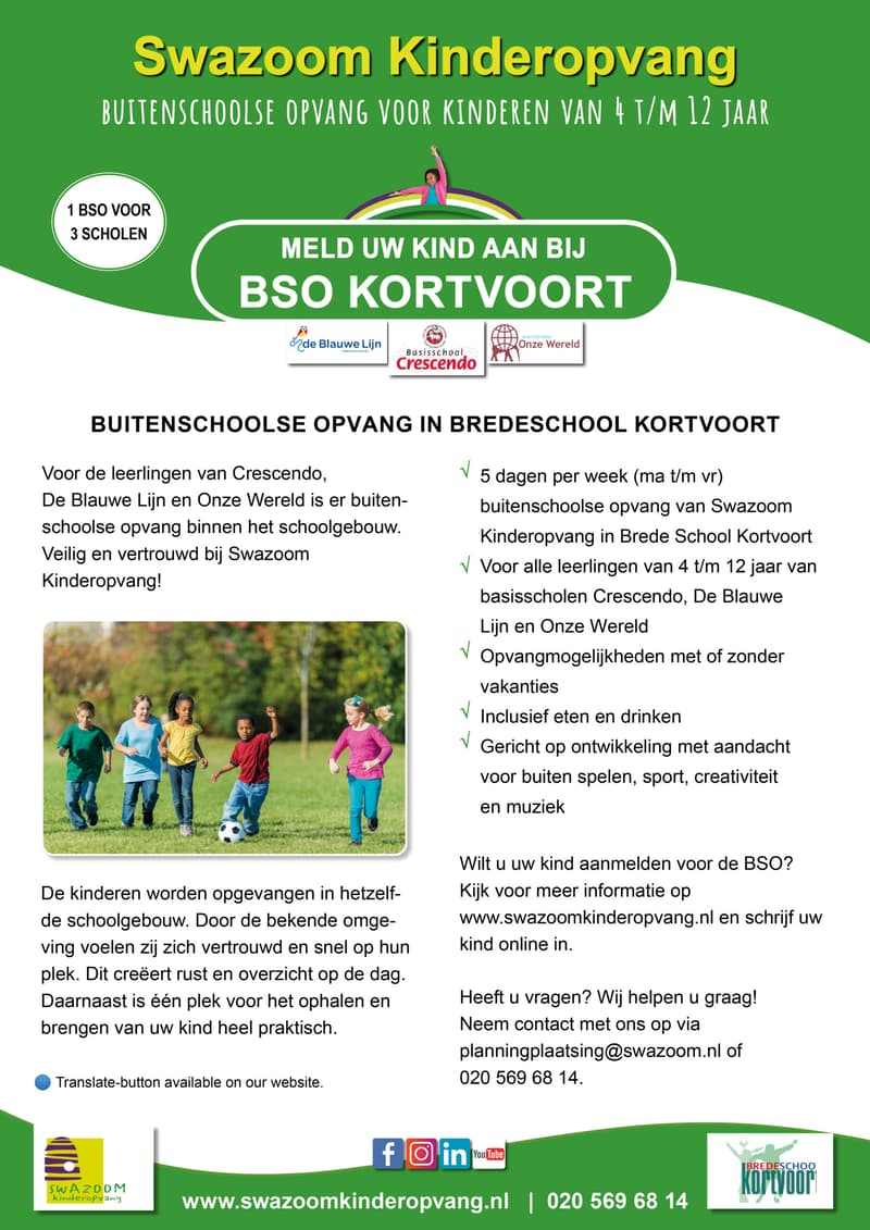BSO Kortvoort - Buitenschoolse opvang in Amsterdam