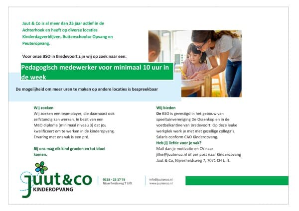 Juut & Co BSO Bredevoort - After-school care in Bredevoort