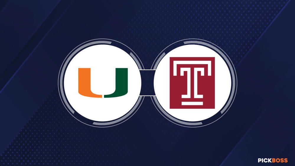 Miami (FL) vs. Temple Over/Under, Spread & Betting Line-picture