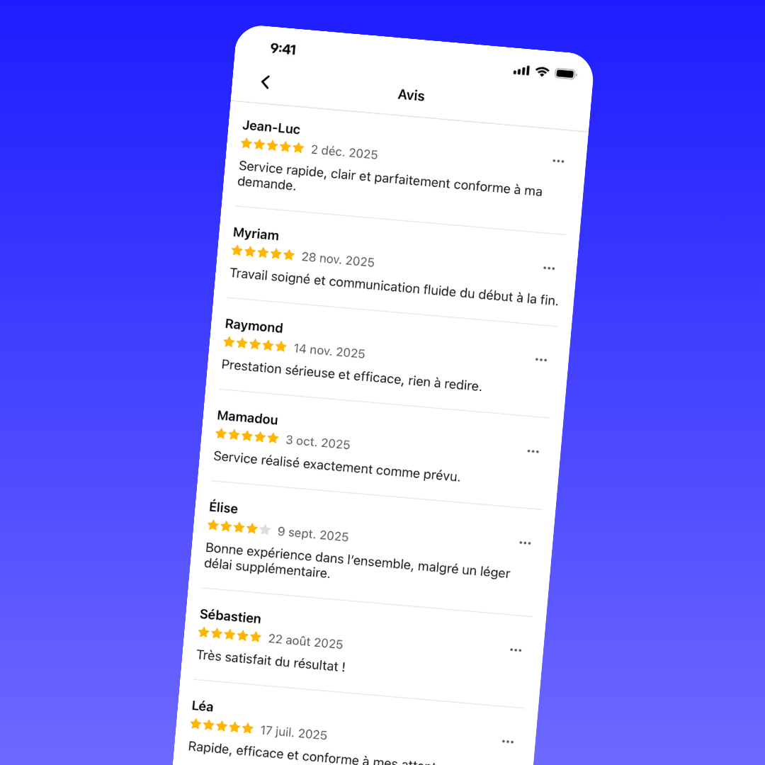 Contactez les prestataires