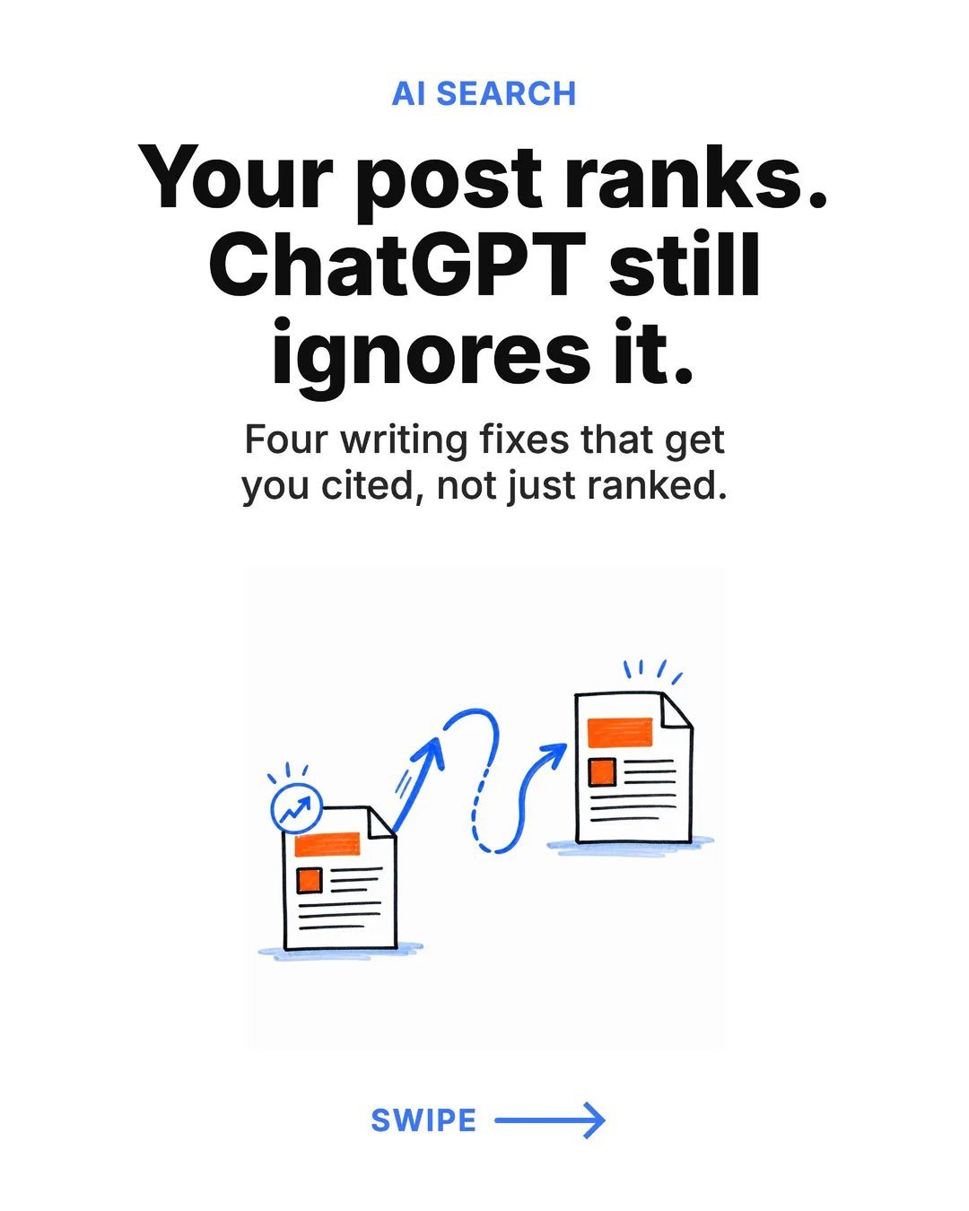 AI search ranking, clean SaaS style