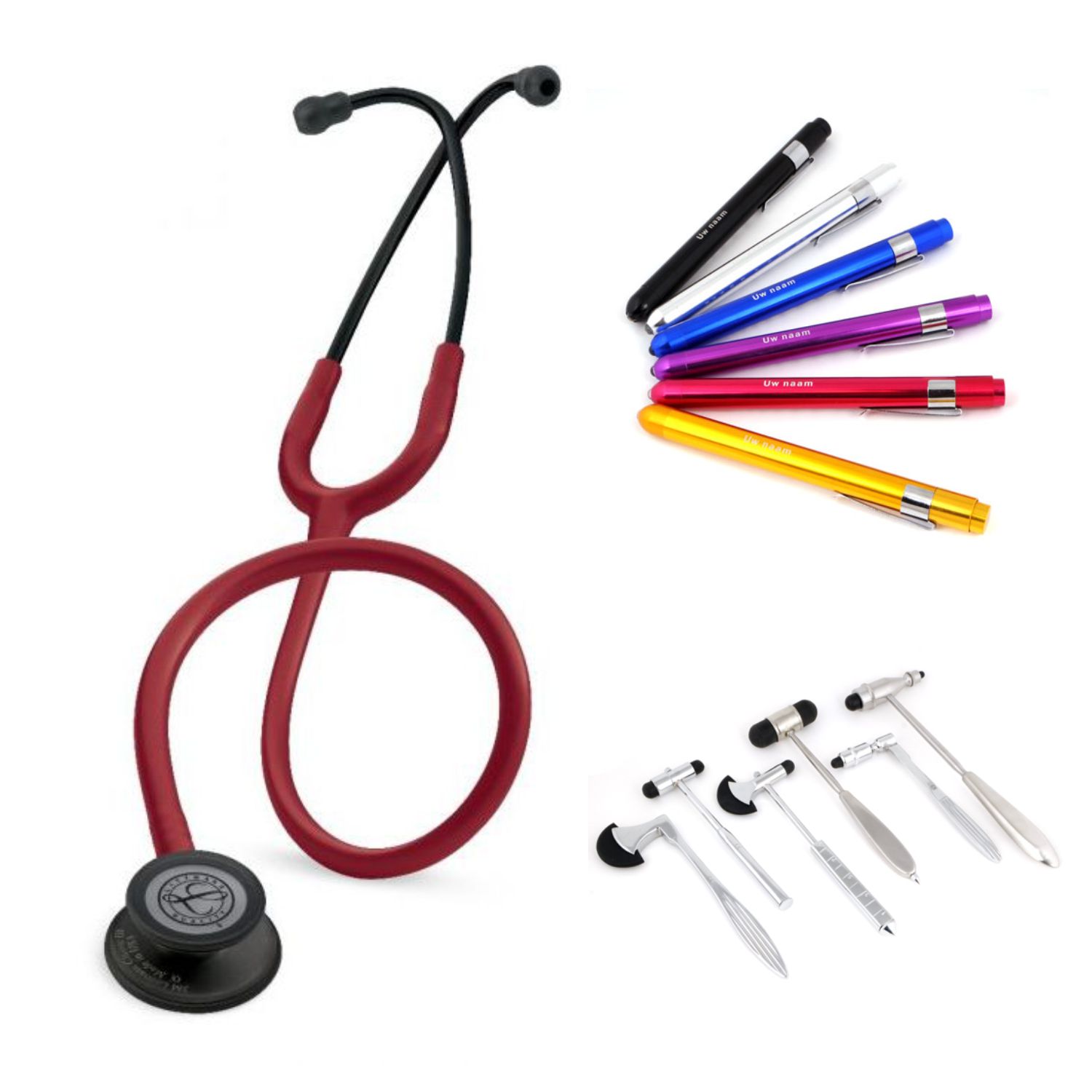 Studentenpakket Littmann III + Reflexhamer + Diagnostisch Lampje