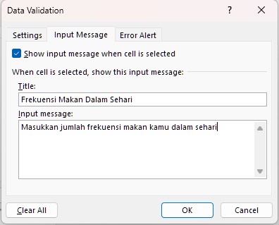 Data Validation Excel_4_Input Messages