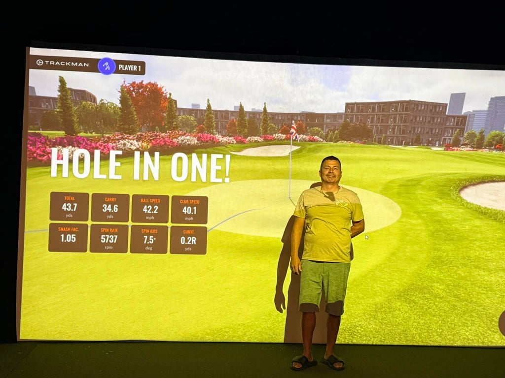 Mike Moreno after their hole-in-one at London Gardens