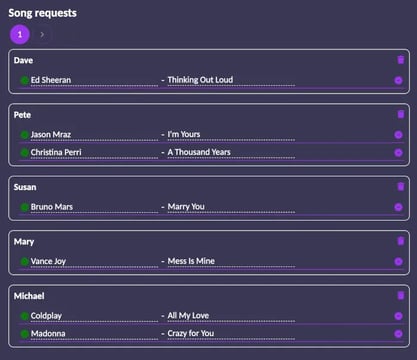 Make changes to your guests song requests